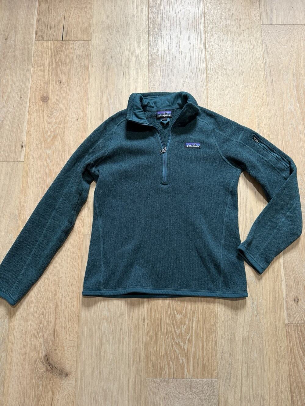 PATAGONIA 1/4 Zip Pullover Better Sweater Womens Small Fleece Teal Green Cozy